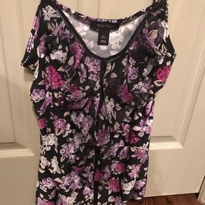 WHBM pretty multi colored black and purple tank XL